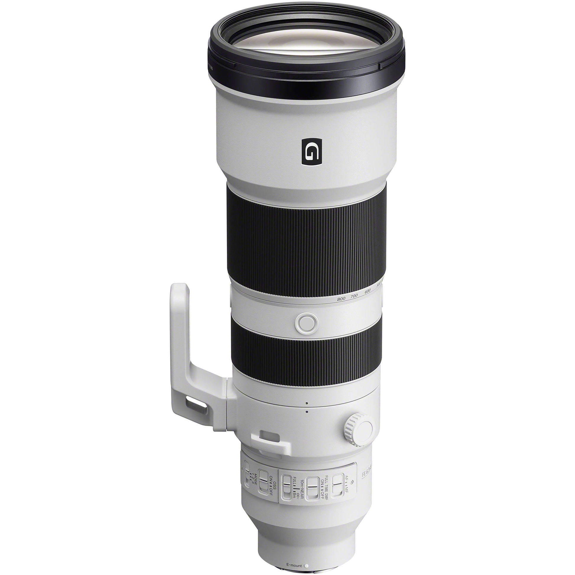 Sony FE 400-800mm f/6.3-8 G OSS Lens – super-telephoto zoom with built-in Optical SteadyShot, ideal for wildlife, sports, and distant subjects.