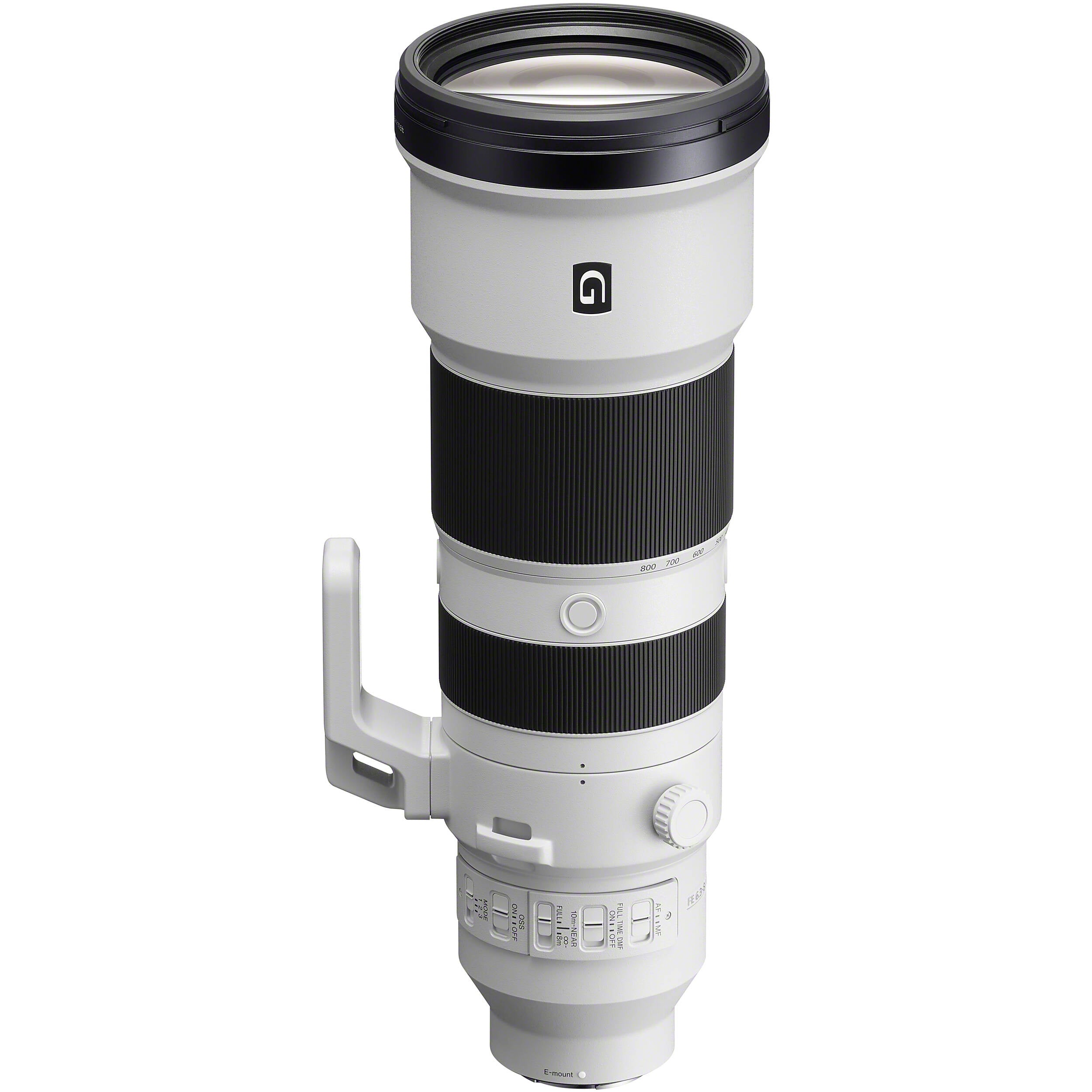 Sony FE 400-800mm f/6.3-8 G OSS Lens – super-telephoto zoom with built-in Optical SteadyShot, ideal for wildlife, sports, and distant subjects.