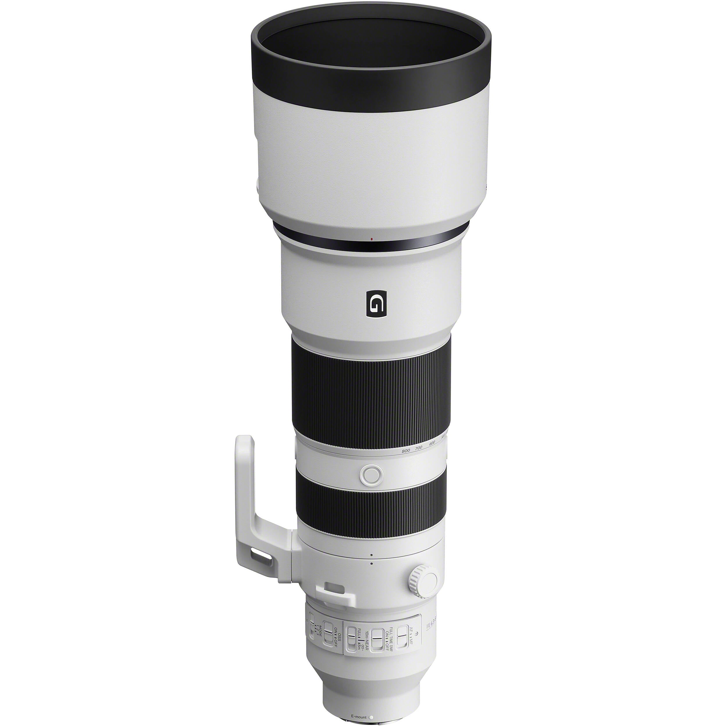 Sony FE 400-800mm f/6.3-8 G OSS Lens – super-telephoto zoom with built-in Optical SteadyShot, ideal for wildlife, sports, and distant subjects.