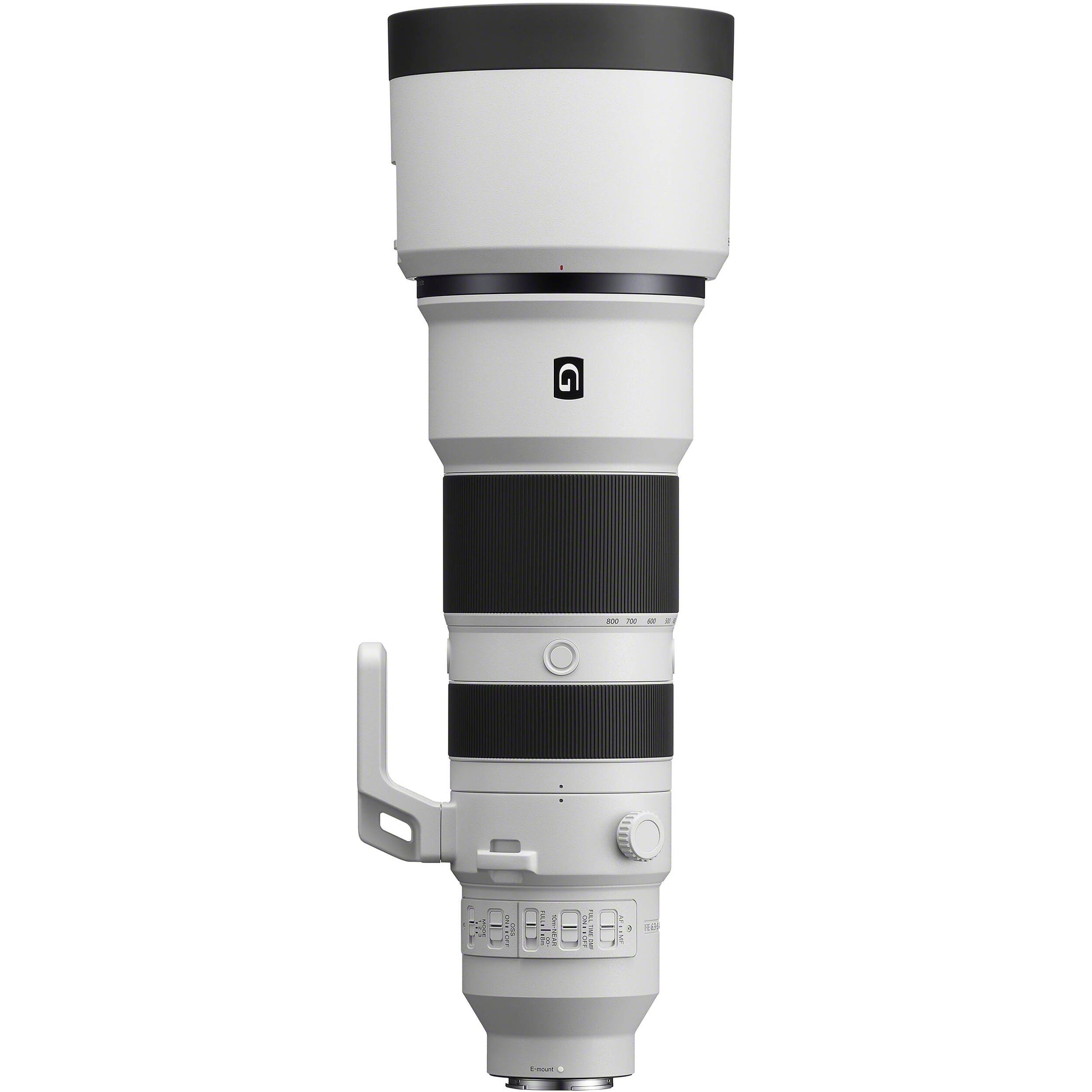 Sony FE 400-800mm f/6.3-8 G OSS Lens – super-telephoto zoom with built-in Optical SteadyShot, ideal for wildlife, sports, and distant subjects.