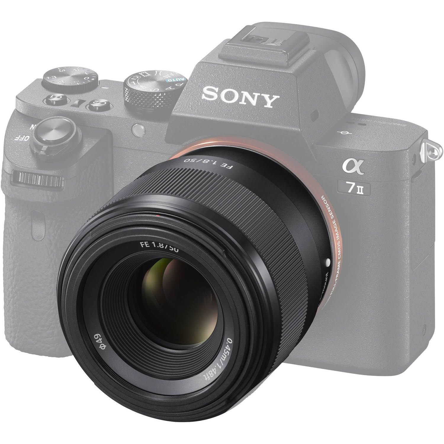 Sony camera with lens on a white background