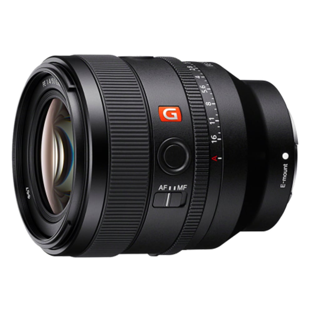 Sony FE 50mm f/1.4 GM Lens – fast prime with outstanding sharpness, smooth bokeh, and reliable low-light performance in a lightweight G Master design.