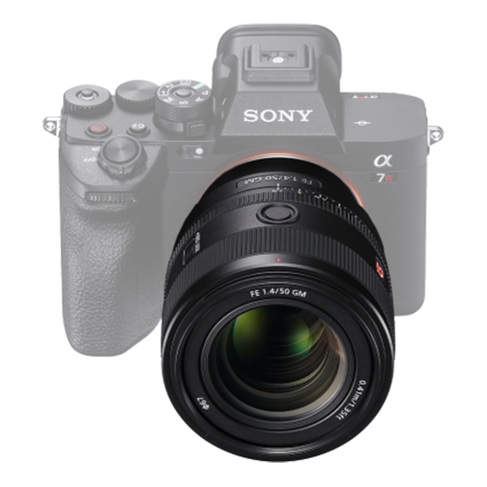 Sony FE 50mm f/1.4 GM Lens – fast prime with outstanding sharpness, smooth bokeh, and reliable low-light performance in a lightweight G Master design.