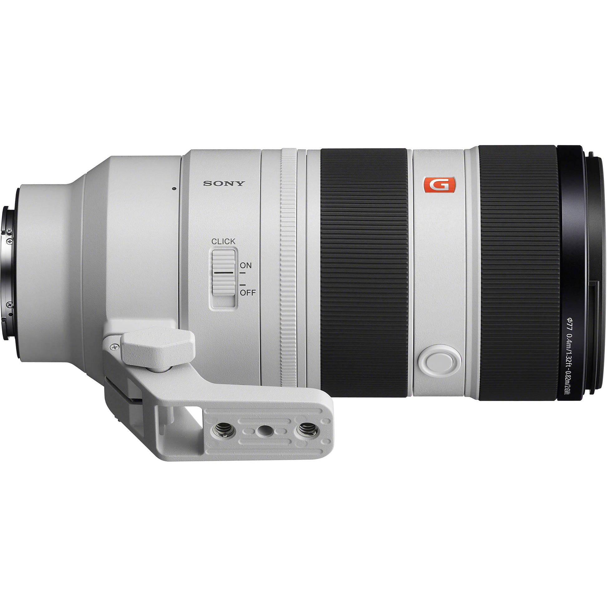 Sony camera lens on a white background