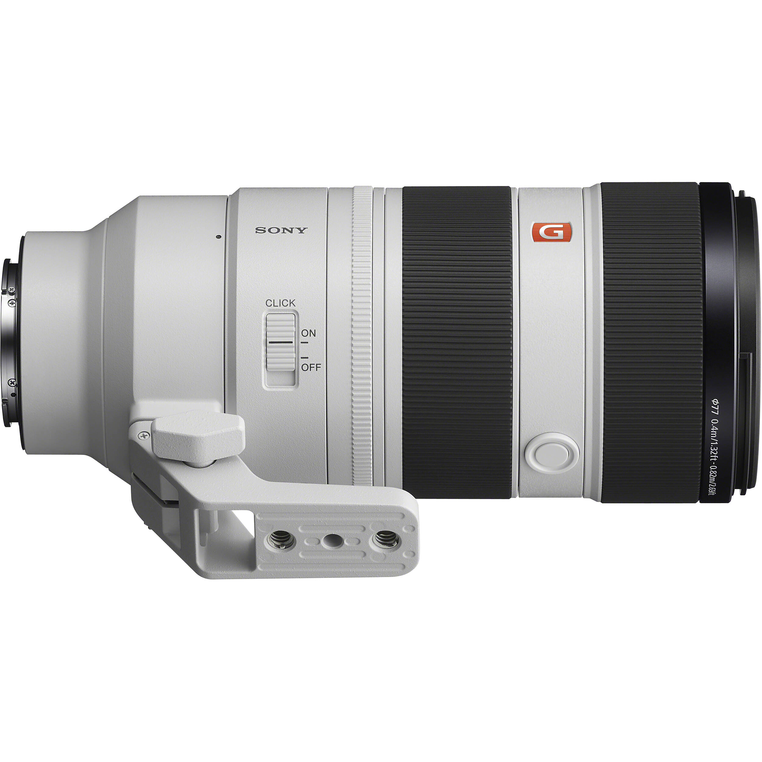 Sony camera lens on a white background