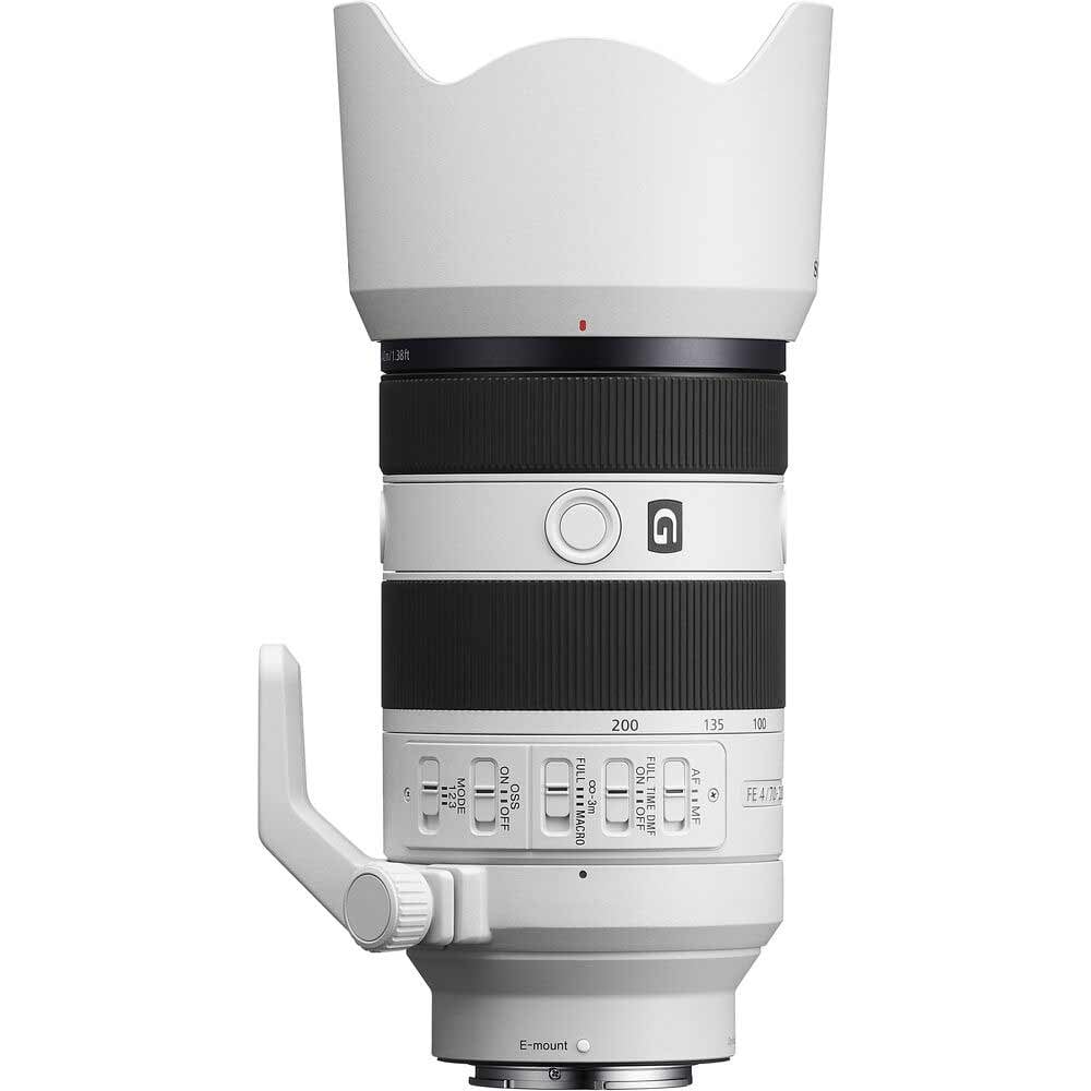 Sony FE 70-200mm f/4 Macro G OSS II Lens – telephoto zoom with macro capabilities, constant f/4 aperture, G-series optics, and Optical SteadyShot for detailed close-ups and versatile shooting.