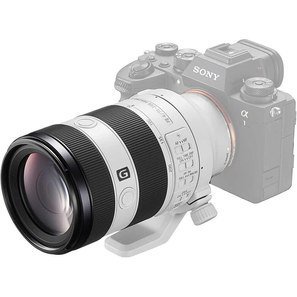 Sony FE 70-200mm f/4 Macro G OSS II Lens – telephoto zoom with macro capabilities, constant f/4 aperture, G-series optics, and Optical SteadyShot for detailed close-ups and versatile shooting.