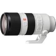 Camera lens with brand logo on a white background