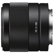 Sony FE 28mm f/2 Prime Lens – compact wide-angle prime with bright f/2 aperture, ideal for landscapes, street photography, and low-light shooting.