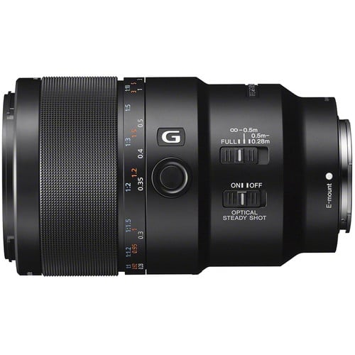 Sony FE 90mm f/2.8 Macro G OSS Lens – precision macro lens with 1:1 magnification, built-in Optical SteadyShot, and outstanding sharpness for close-up and portrait work.