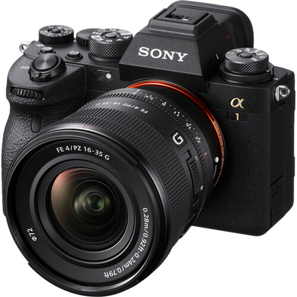 Sony FE PZ 16-35mm f/4 G Lens – compact full-frame power zoom with constant f/4 aperture, advanced optics, and smooth control for video and stills.