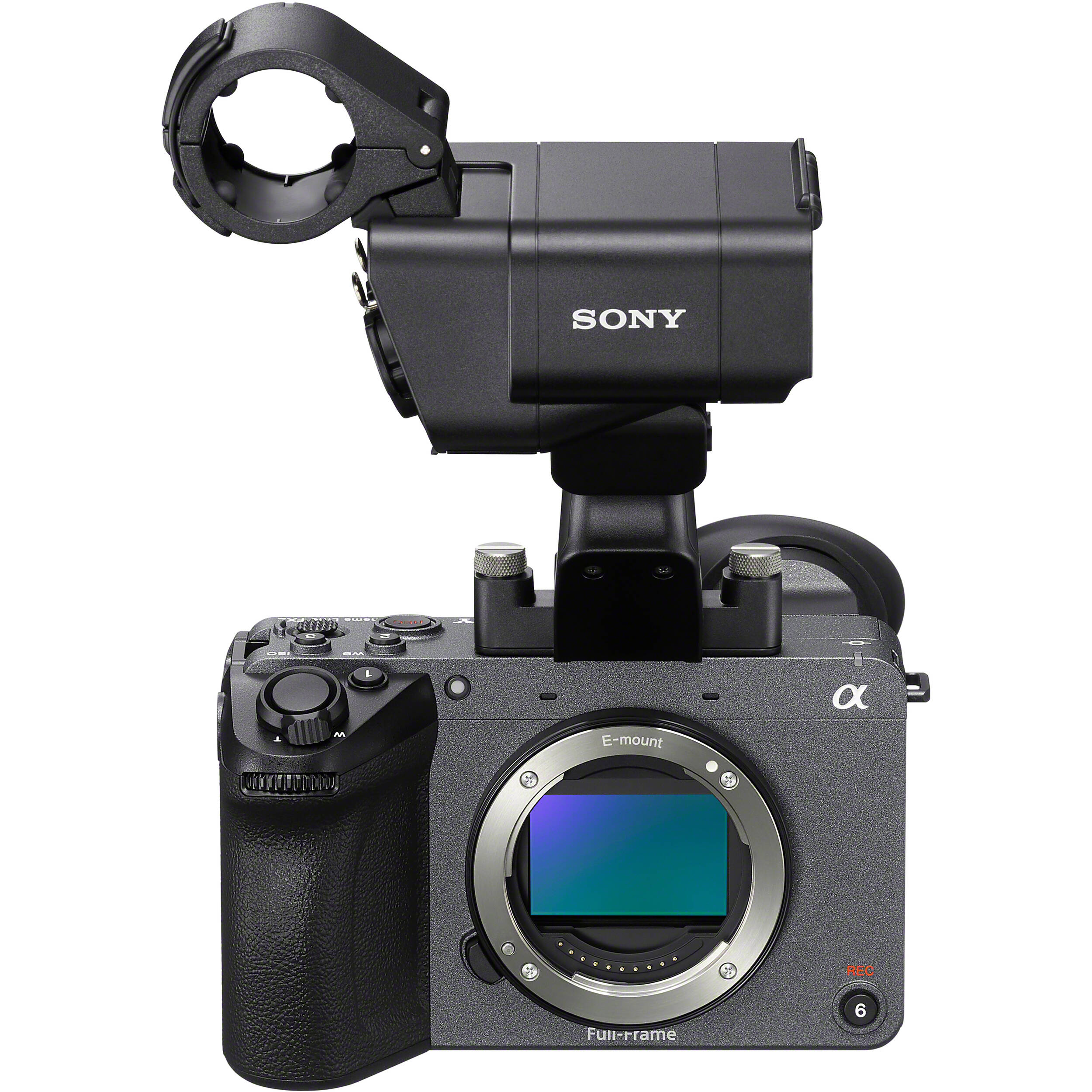 Sony FX2 full-frame cinema camera with XLR Handle, 10.2MP sensor, 4K 120fps, 16-bit RAW, dual XLR inputs for professional filmmaking.