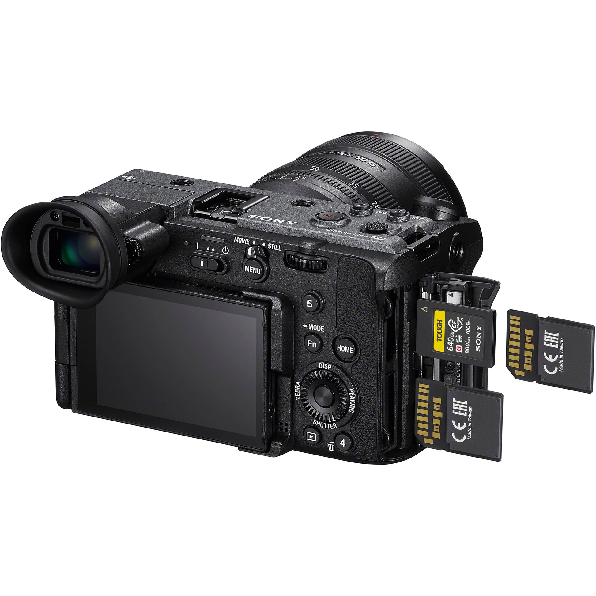 Sony FX2 full-frame cinema camera, 10.2MP sensor, 4K 120fps, 16-bit RAW output, compact and modular design for professional filmmaking.