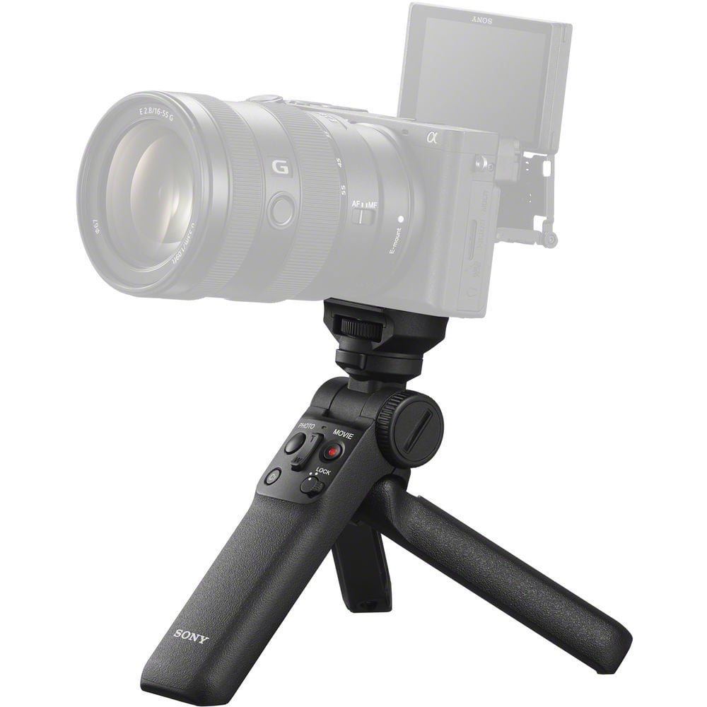 Improve shooting stability with Sony GP-VPT2BT Wireless Shooting Grip. Handheld camera shooting at its best with this wireless camera control grip and tripod.