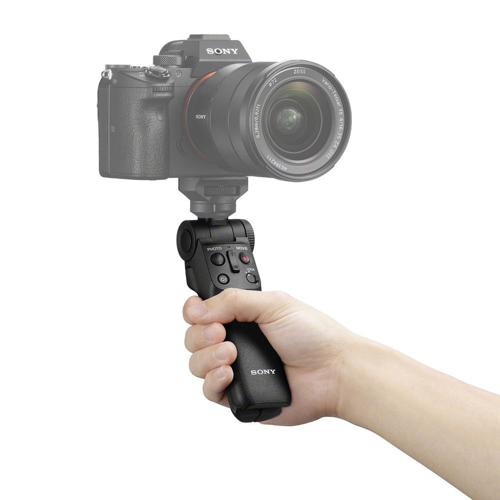 Improve shooting stability with Sony GP-VPT2BT Wireless Shooting Grip. Handheld camera shooting at its best with this wireless camera control grip and tripod.