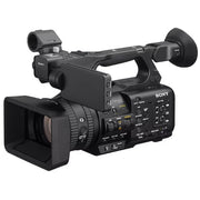 Sony HXR-NX800 4K professional camcorder, 1.0-type Exmor R CMOS sensor, 12x optical zoom, dual XLR inputs, compact design.