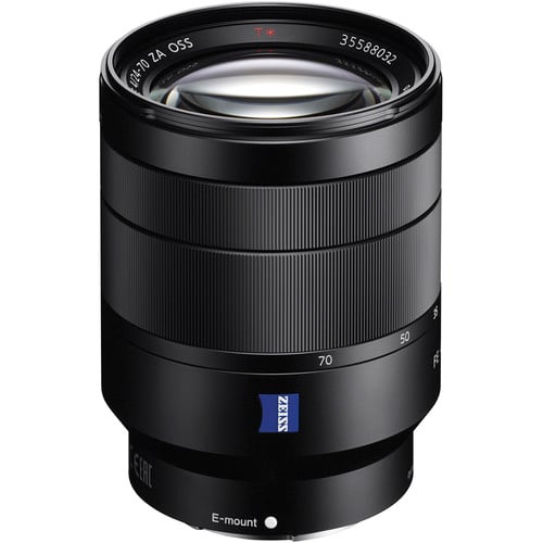 Sony Vario-Tessar T FE 24-70mm f/4 ZA OSS Lens – versatile full-frame Zeiss standard zoom with constant f/4 aperture, sharp optics, and Optical SteadyShot for everyday and travel photography.