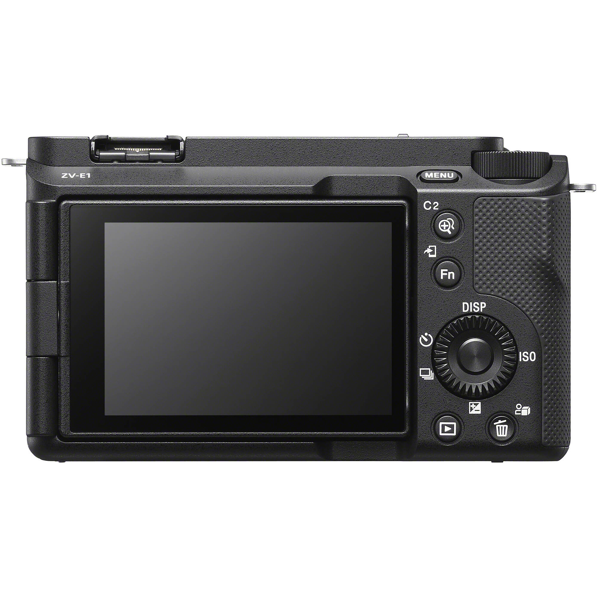 Sony ZV-E1 mirrorless digital camera bundle with 28-60mm F4-5.6 zoom lens in black, featuring 12.1MP full-frame Exmor R CMOS sensor, BIONZ XR processor, 5-axis SteadyShot image stabilization, UHD 4K 120p and Full HD 240p video, ISO 80-102400 expandable to 409600, and fully articulating 3-inch touchscreen.