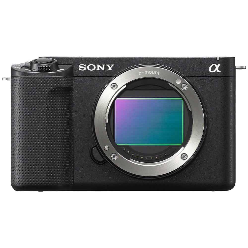 Sony ZV-E1 mirrorless digital camera with 12.1MP full-frame Exmor R CMOS sensor, E-mount, 5-axis sensor-shift image stabilization, UHD 4K 120p and Full HD 240p video recording, ISO 80-102400 extended to 409600, 3-inch fully articulating touchscreen, internal 10-bit 4:2:2 recording, and AI-assisted autofocus.