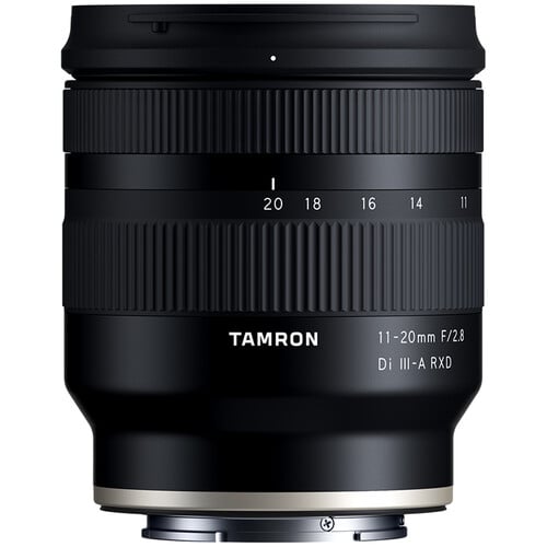 Tamron 11-20mm f/2.8 Di III-A RXD Lens for Sony E – ultra-wide zoom with bright f/2.8 aperture, fast autofocus, and compact design, ideal for landscapes, architecture, and astrophotography.