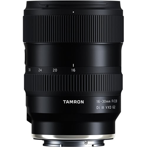 Tamron 16-30mm f/2.8 Di III VXD G2 Lens (Sony E) – ultra-wide zoom with constant f/2.8 aperture, fast VXD autofocus, and G2 optical design, ideal for landscapes, architecture, and creative wide-angle shots.