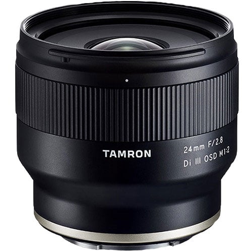 Tamron 24mm f/2.8 Di III OSD M1:2 Lens for Sony E – lightweight wide-angle prime with 1:2 macro, sharp optics, and quiet autofocus for versatile shooting.
