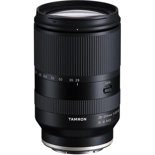 Tamron 28-200mm f/2.8-5.6 III Di RXD for Sony E – lightweight, all-in-one zoom with fast autofocus and versatile focal range for travel and everyday shooting.