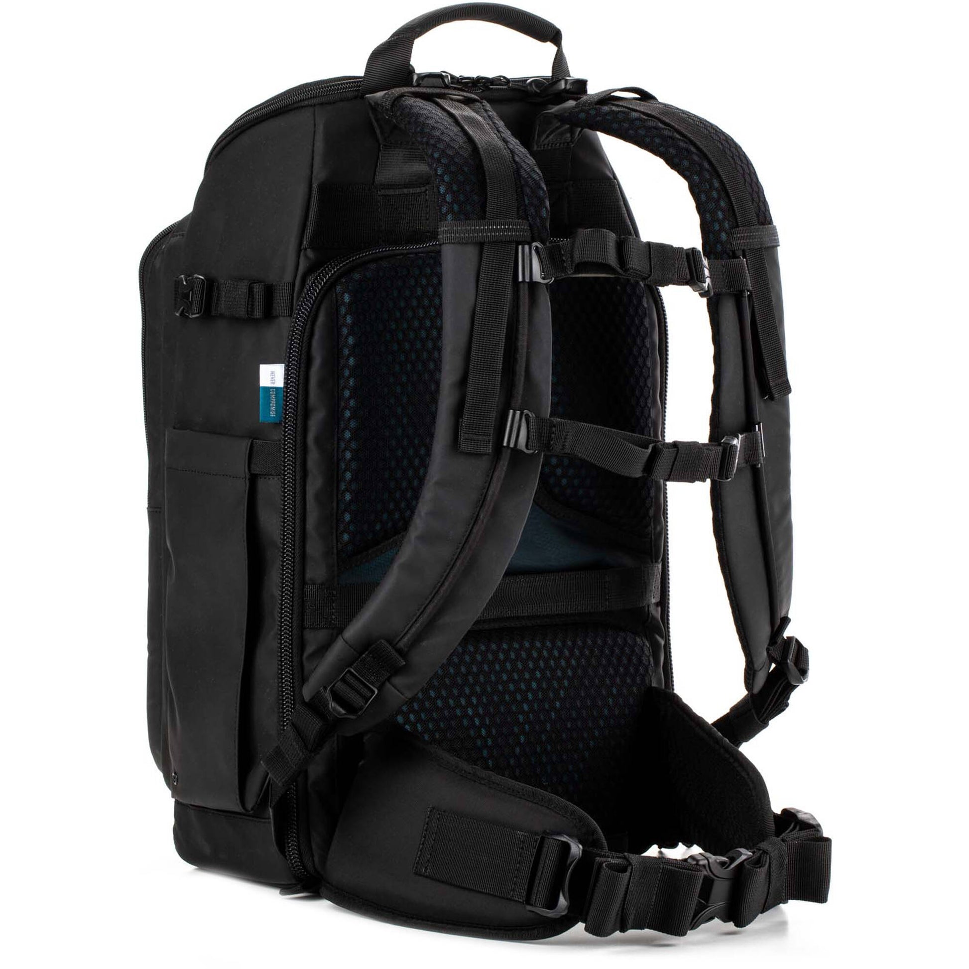 Tenba Axis V2 20L camera backpack with top, side, rear access, laptop/drones storage, MOLLE webbing, and comfy straps.