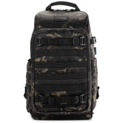 Tenba Axis V2 20L camera backpack with top, side, rear access, laptop/drones storage, MOLLE webbing, and comfy straps.