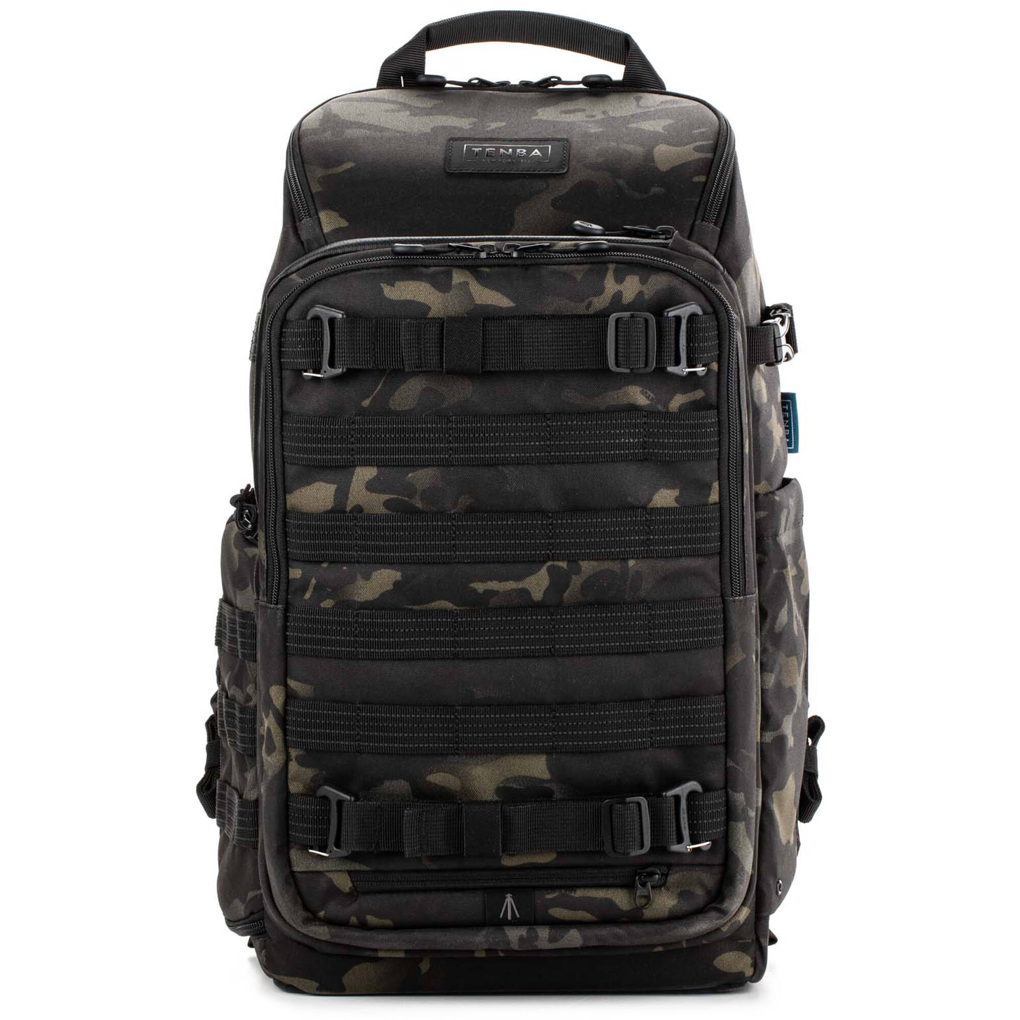 Tenba Axis V2 20L camera backpack with top, side, rear access, laptop/drones storage, MOLLE webbing, and comfy straps.