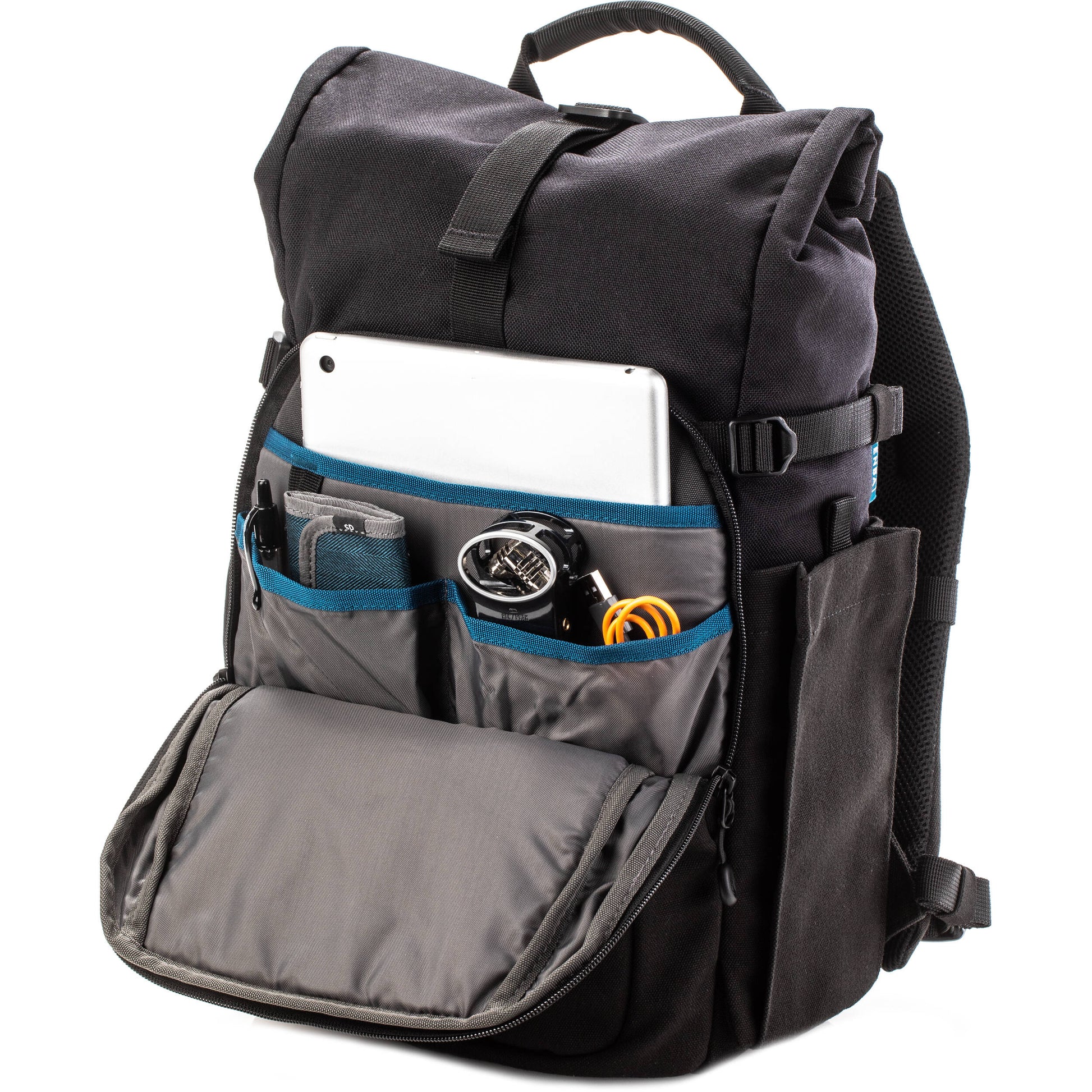 Tenba Fulton V2 16L Backpack in vintage style with rear camera access, rolltop, tripod support, and padded laptop sleeve.