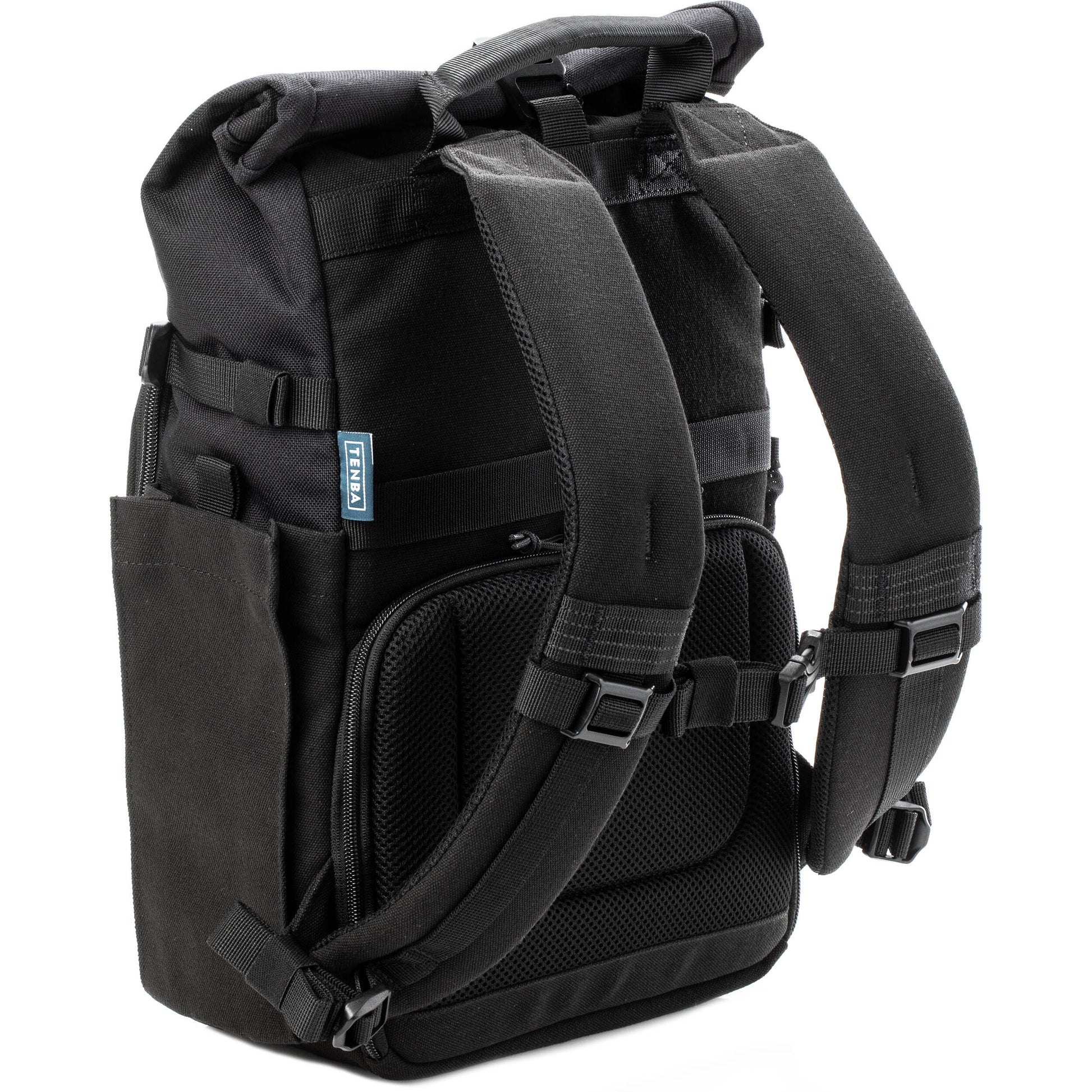 Tenba Fulton V2 16L Backpack in vintage style with rear camera access, rolltop, tripod support, and padded laptop sleeve.