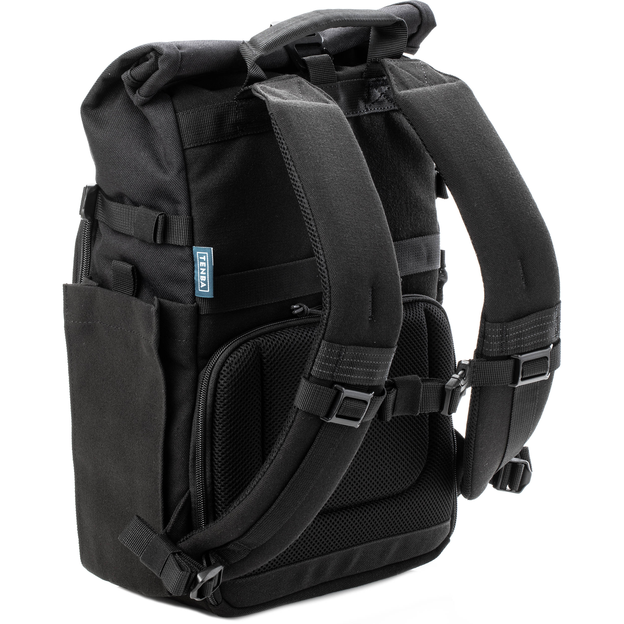 Tenba Fulton V2 16L Backpack in vintage style with rear camera access, rolltop, tripod support, and padded laptop sleeve.