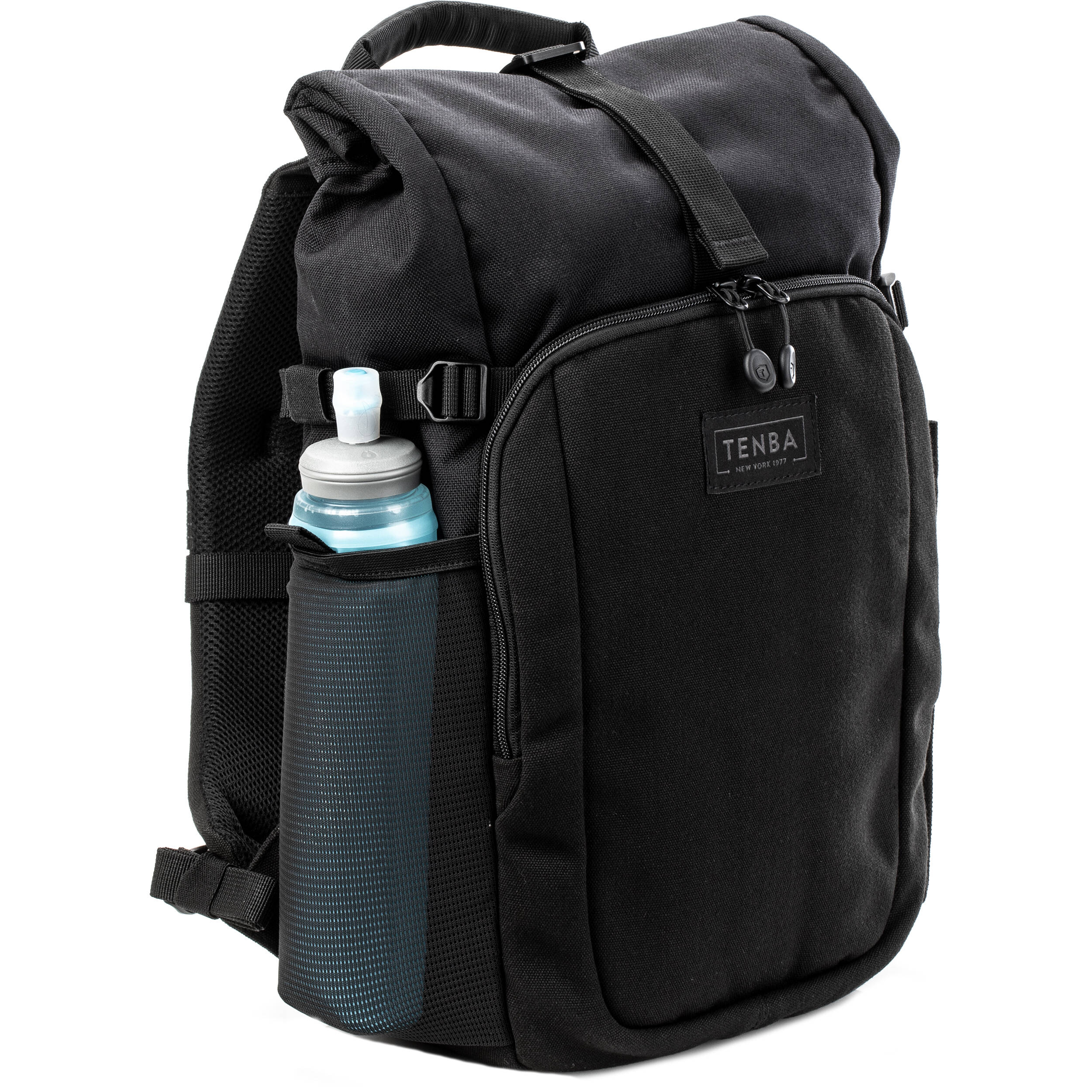 Tenba Fulton V2 16L Backpack in vintage style with rear camera access, rolltop, tripod support, and padded laptop sleeve.
