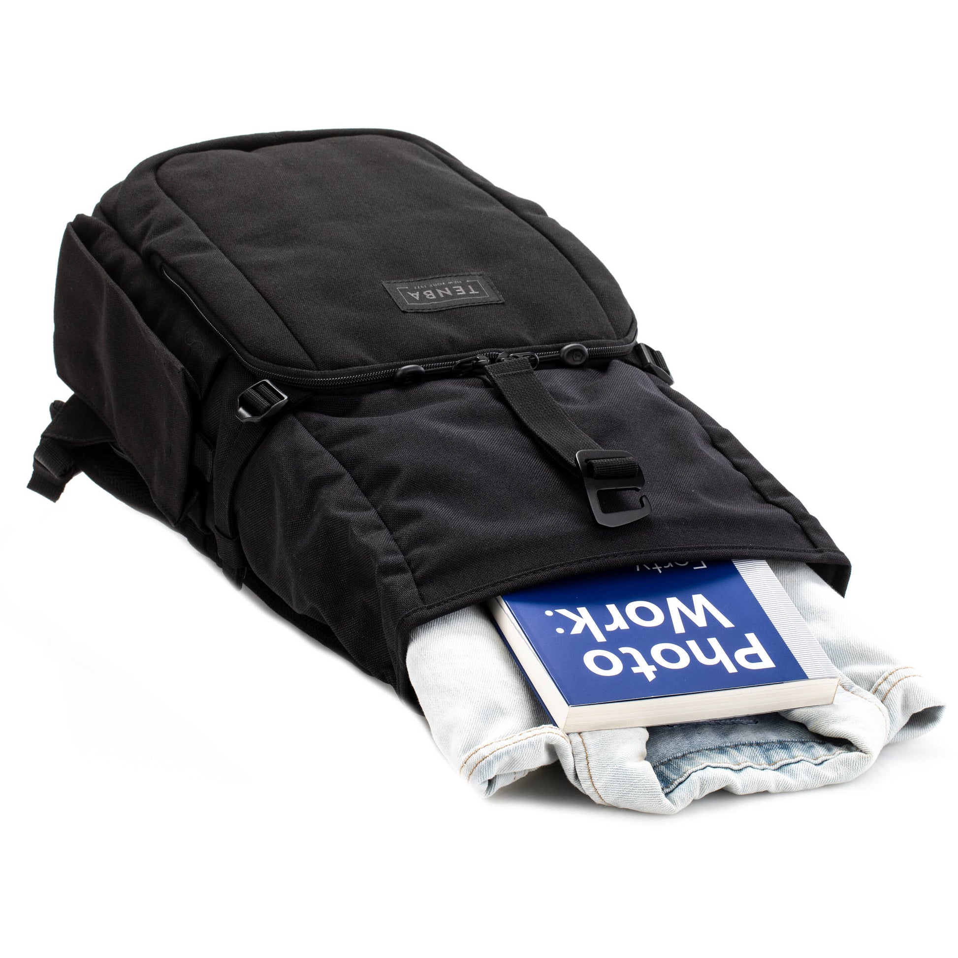 Tenba Fulton V2 16L Backpack in vintage style with rear camera access, rolltop, tripod support, and padded laptop sleeve.