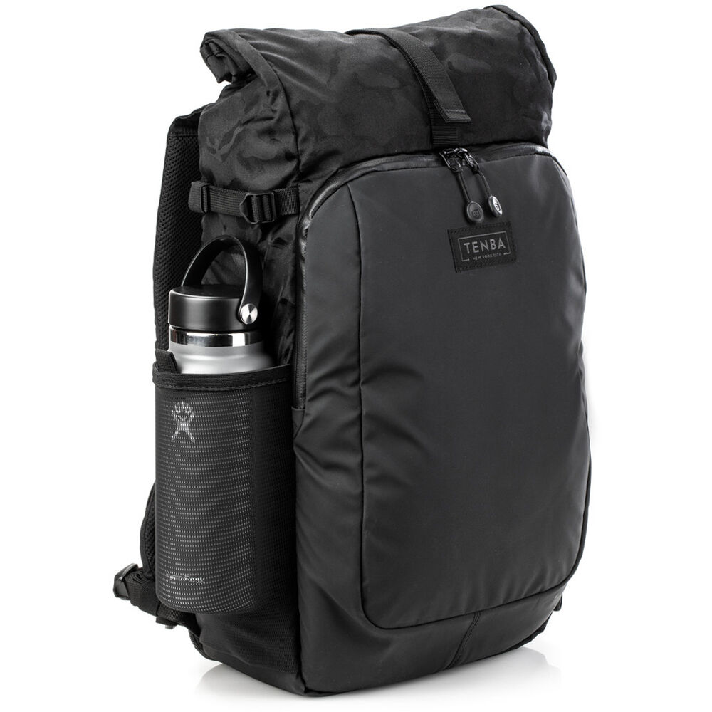 Tenba Fulton V2 16L Backpack in vintage style with rear camera access, rolltop, tripod support, and padded laptop sleeve.