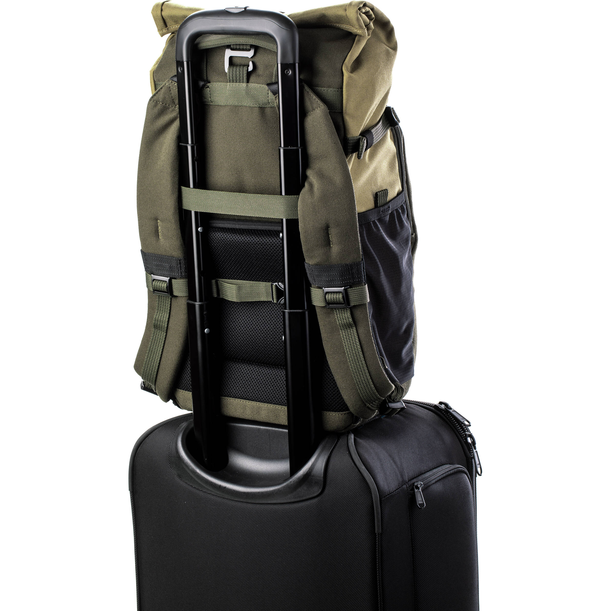 Tenba Fulton V2 16L Backpack in vintage style with rear camera access, rolltop, tripod support, and padded laptop sleeve.