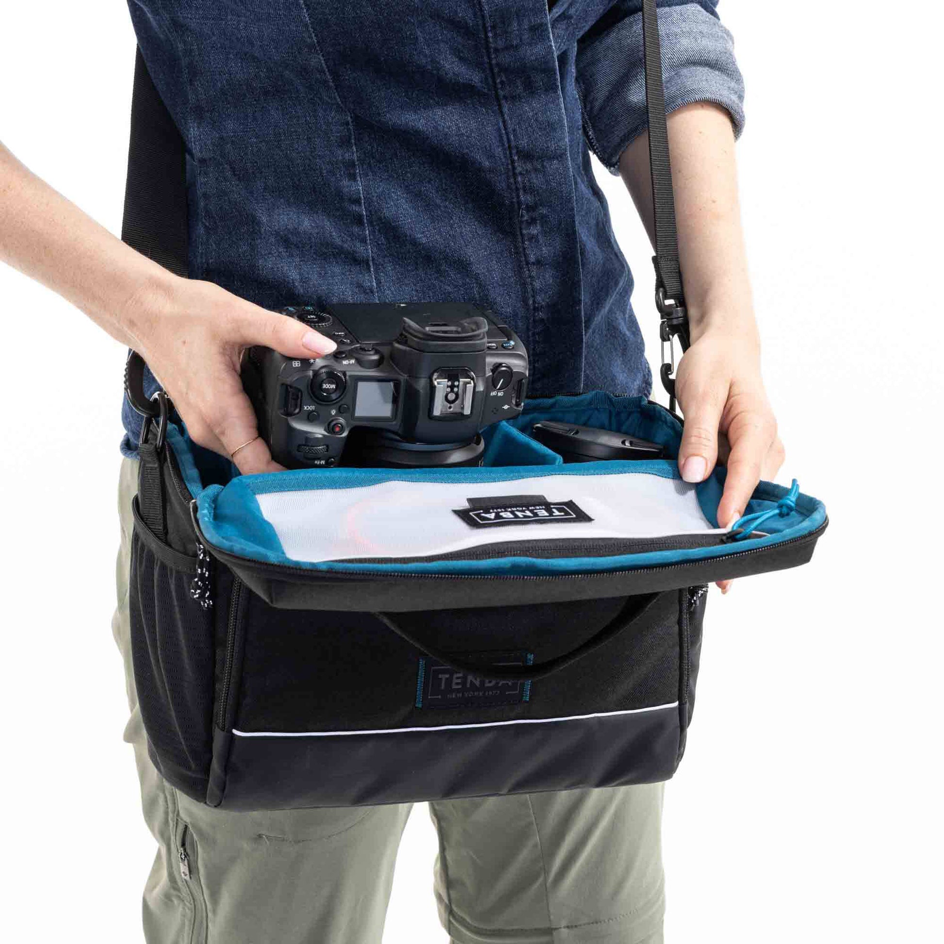 Tenba Skyline V2 Shoulder Bag 12 in grey for DSLR or mirrorless camera with accessories