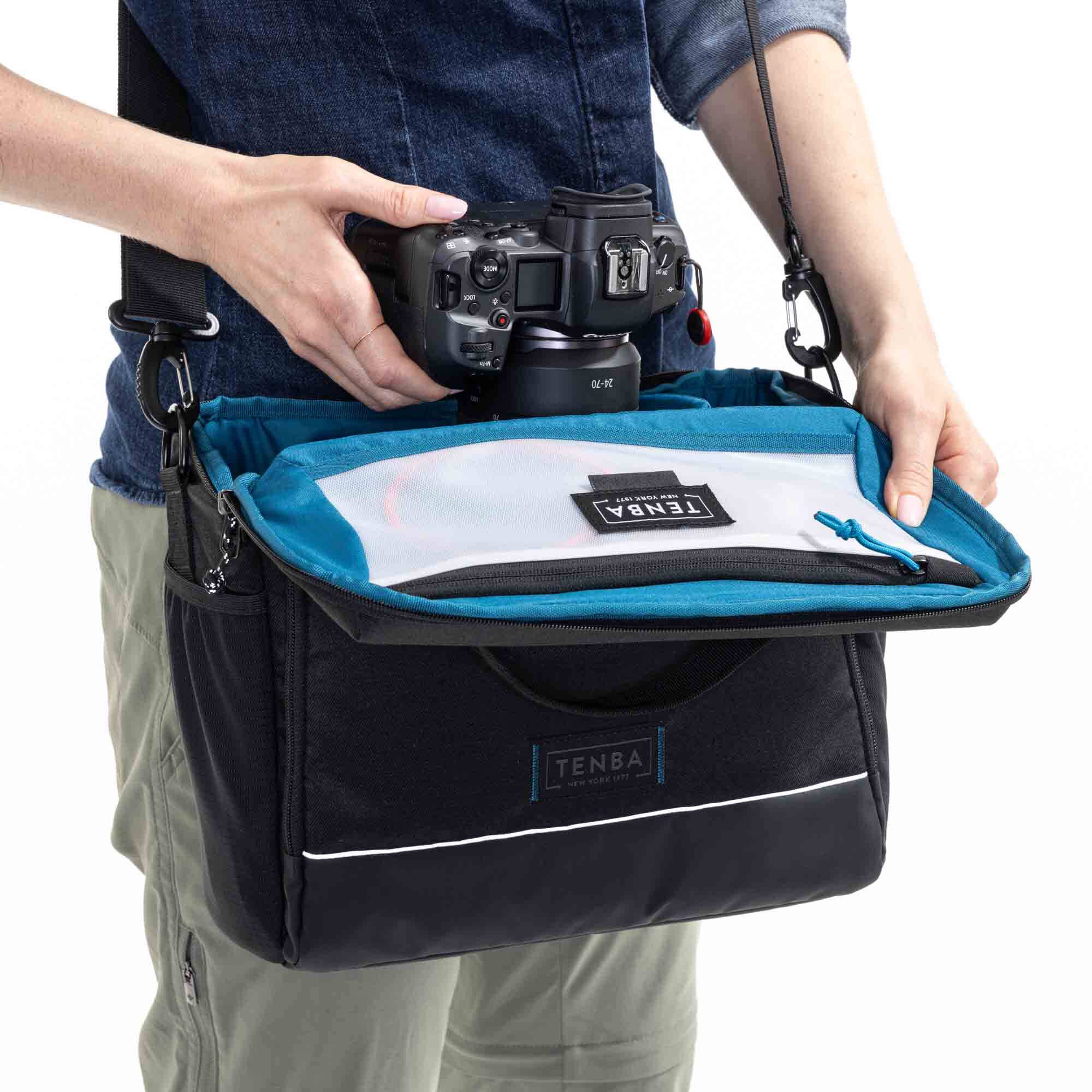 Tenba Skyline V2 Shoulder Bag 13 in grey for DSLR or mirrorless camera with accessories
