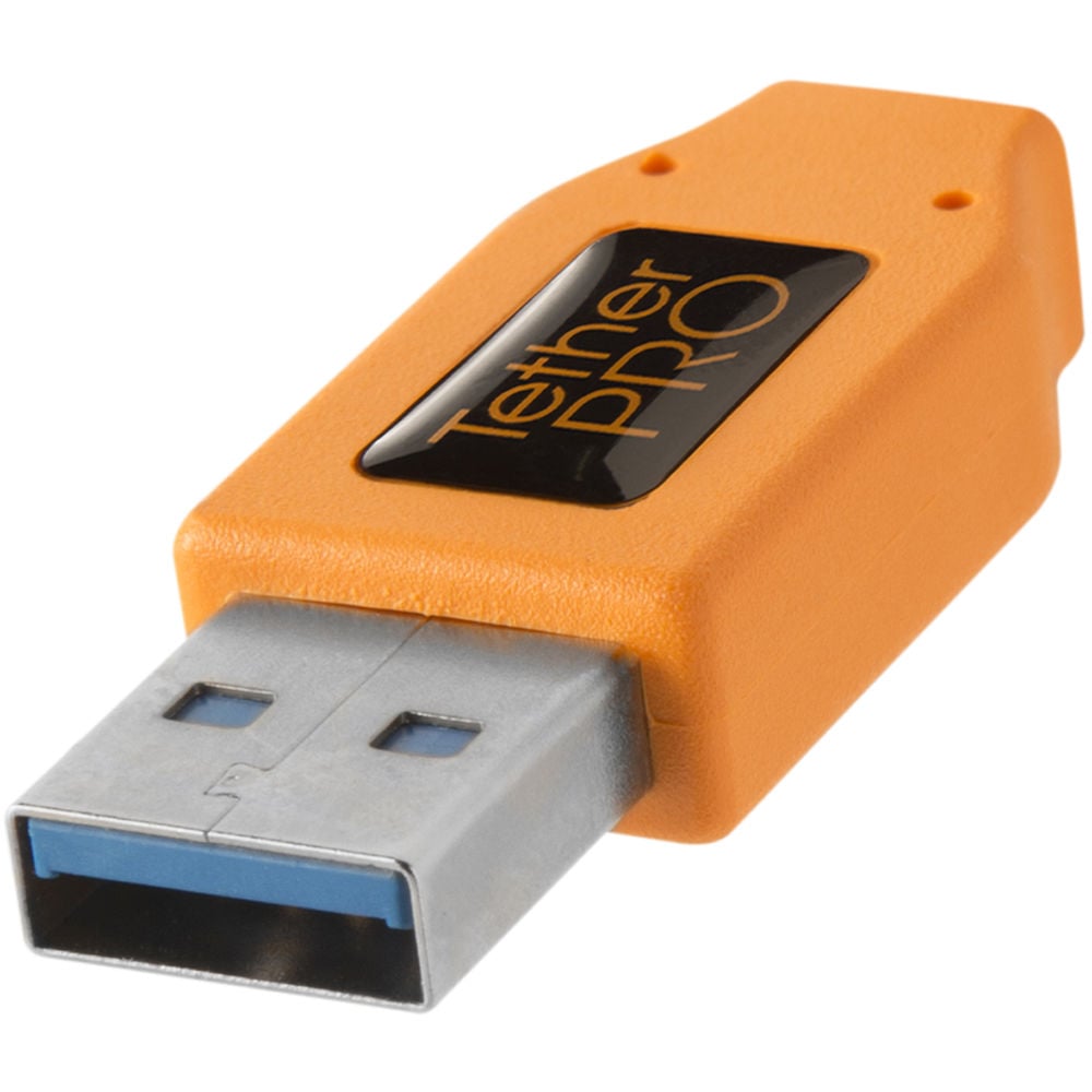 Tether Tools TetherPro 4.57 m orange USB Type-C to USB 3.0 cable for fast, reliable data transfer and tethered photography.