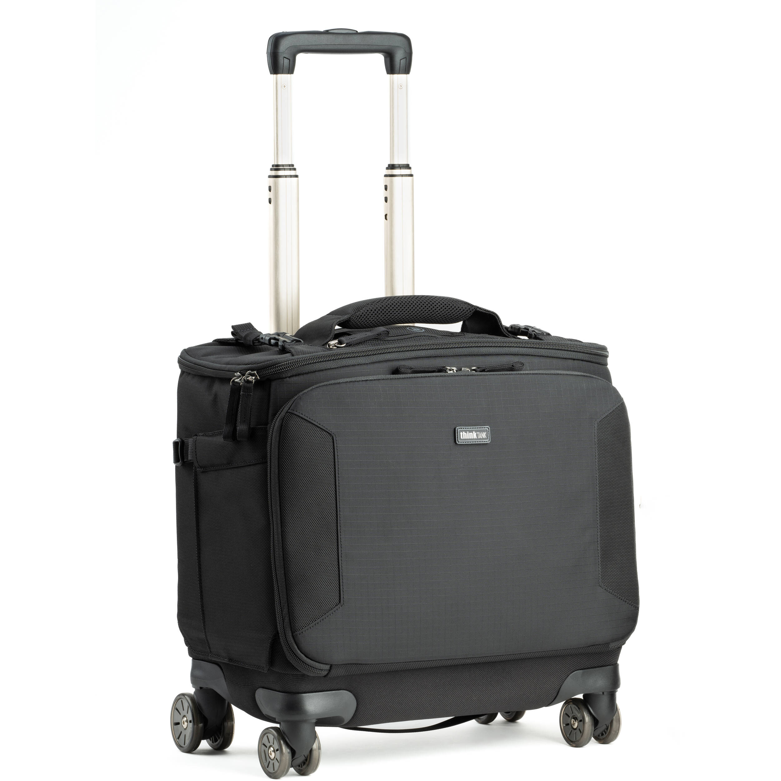 Think Tank Airport Navigator V2 rolling camera bag with laptop compartment and adjustable dividers.