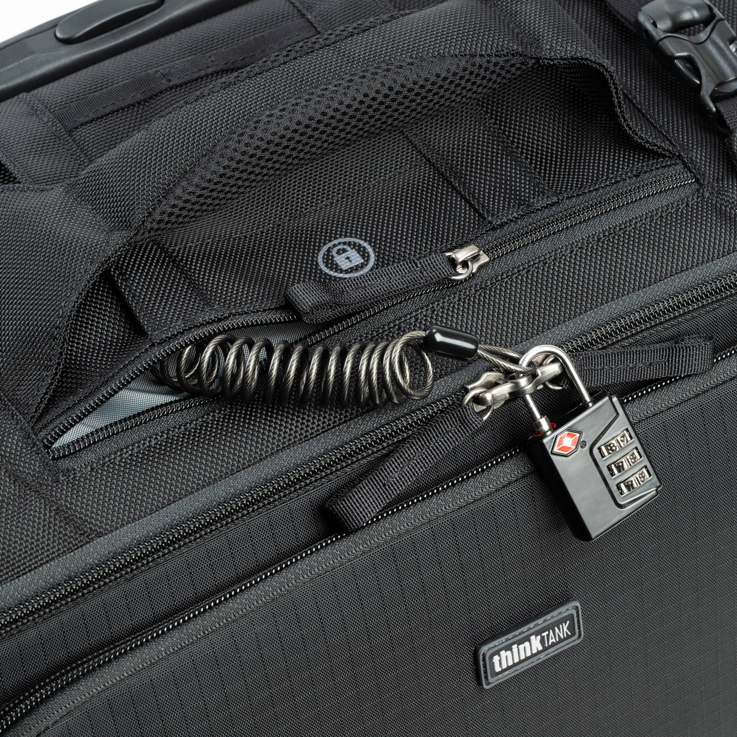 Think Tank Airport Navigator V2 rolling camera bag with laptop compartment and adjustable dividers.