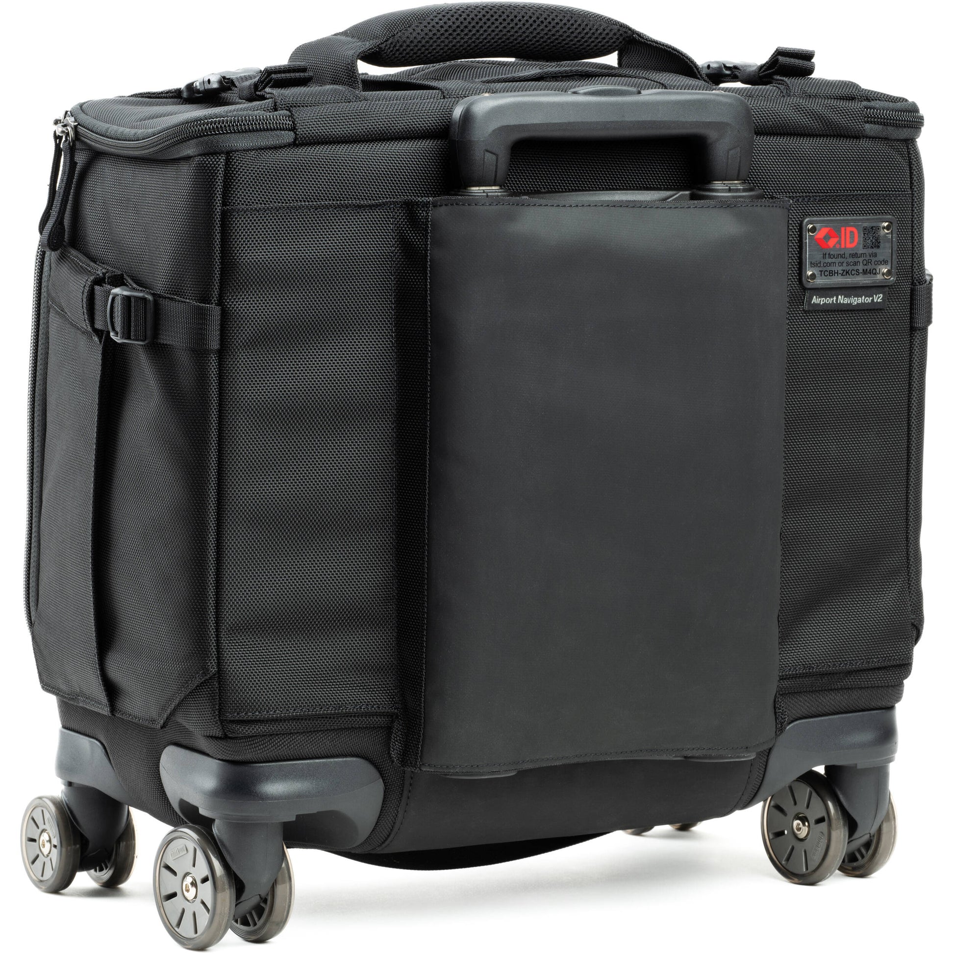 Think Tank Airport Navigator V2 rolling camera bag with laptop compartment and adjustable dividers.