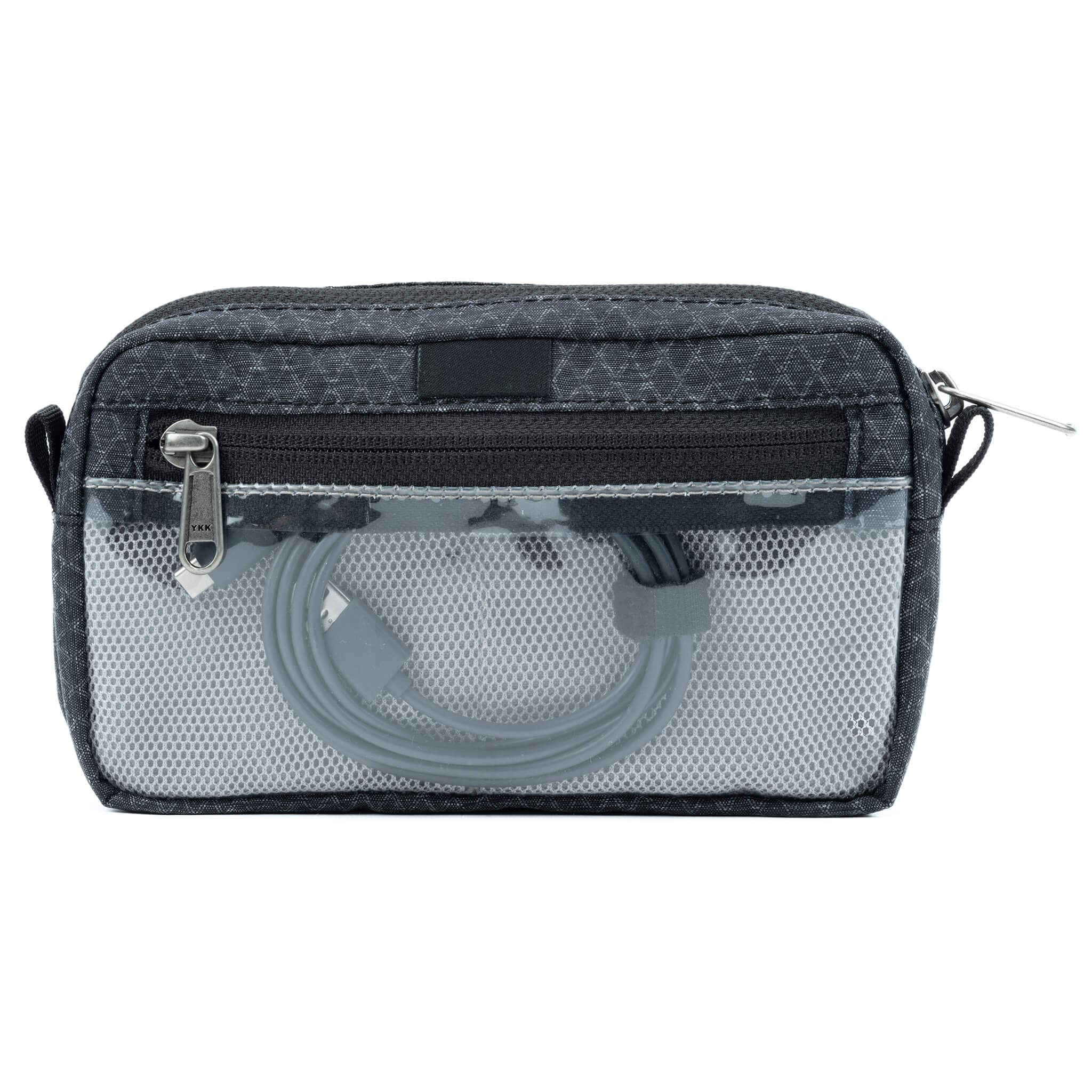 Think Tank Cable Management clear pouch for organising cables with easy visibility.