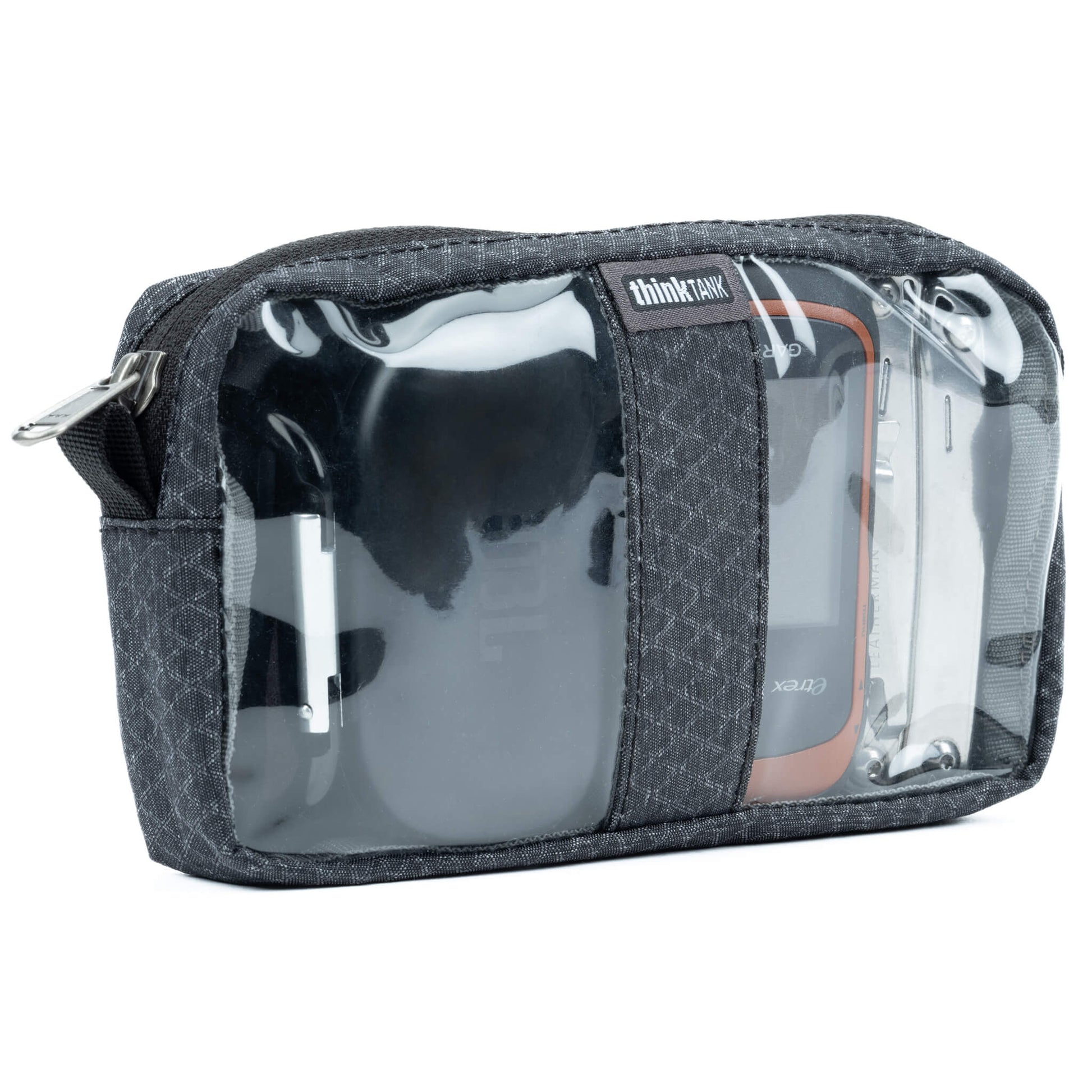 Think Tank Cable Management clear pouch for organising cables with easy visibility.