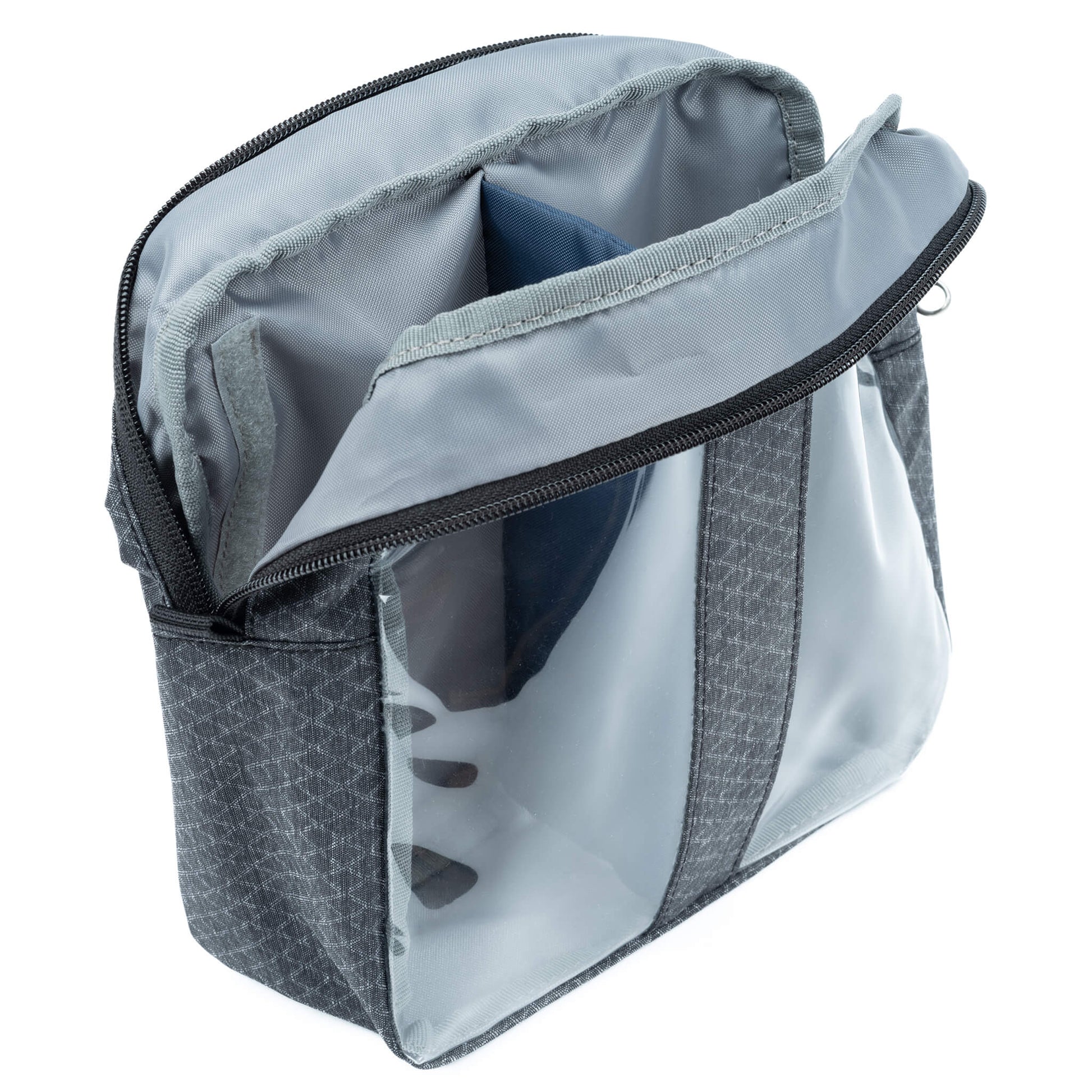Think Tank Cable Management clear pouch for organising cables with easy visibility.