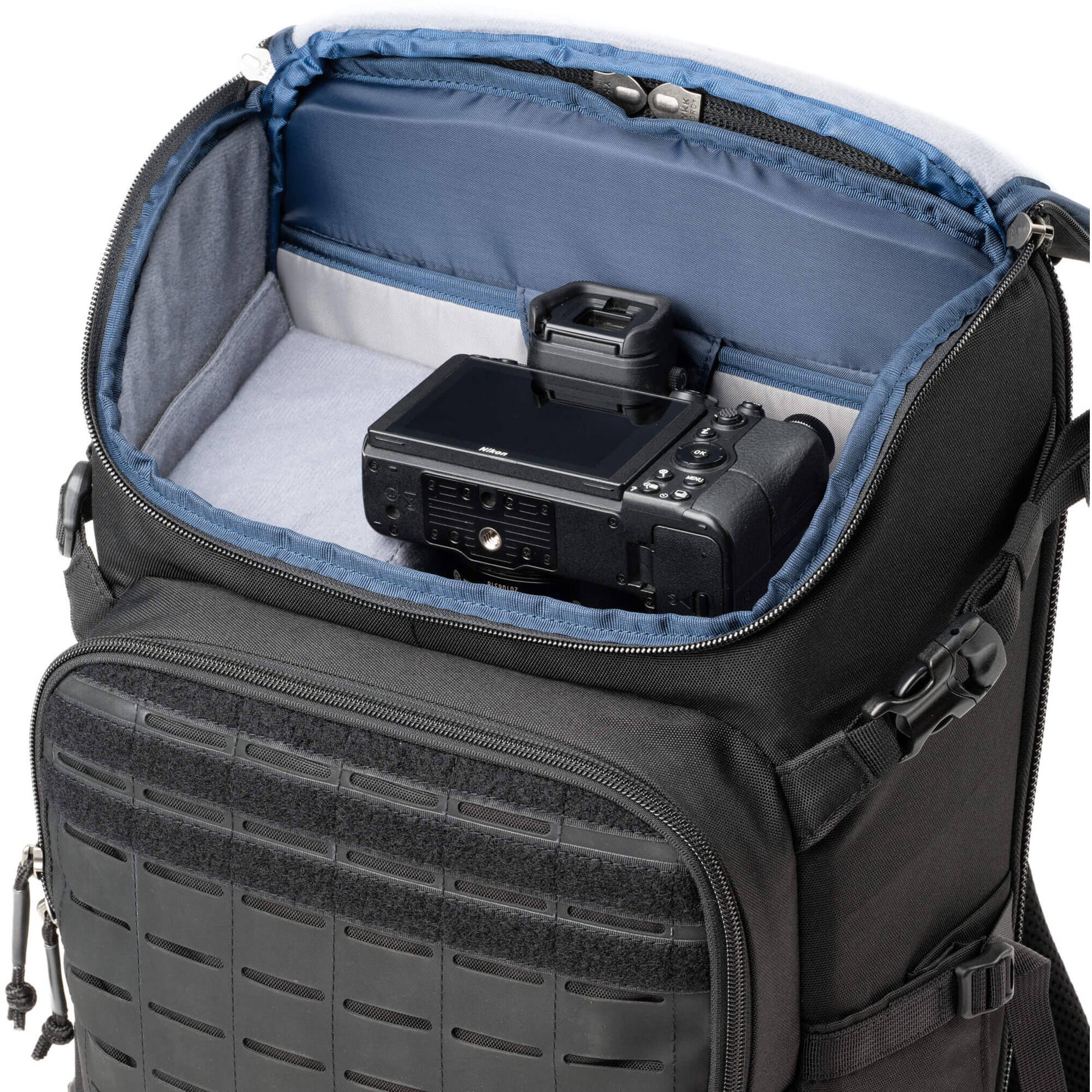 DarkLight Tactical Camera Backpack with multiple compartments for cameras and lenses