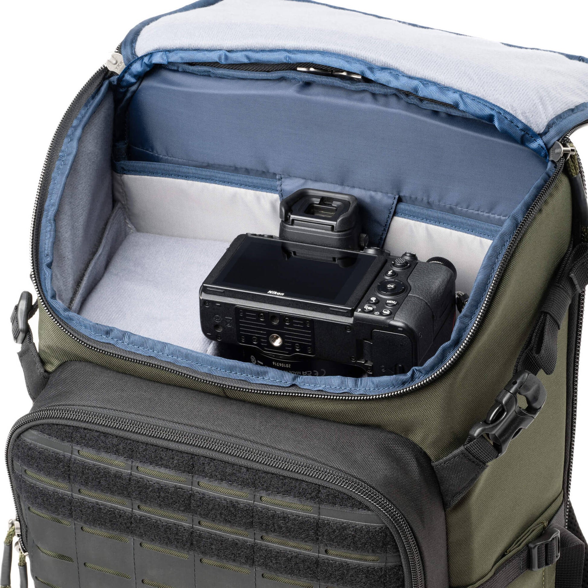 DarkLight Tactical Camera Backpack with multiple compartments for cameras and lenses