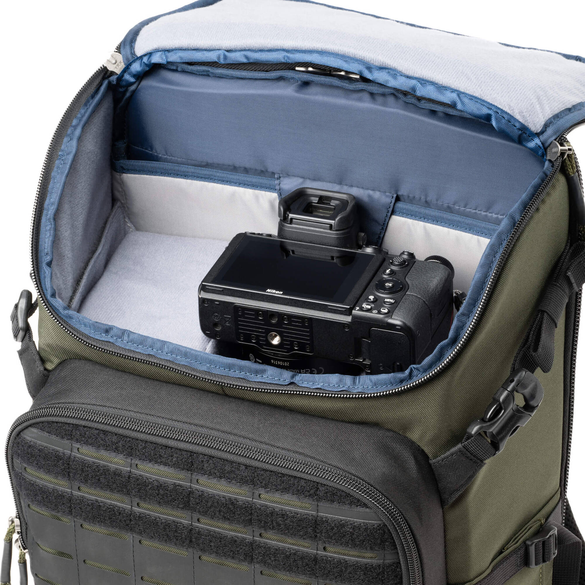 DarkLight Tactical Camera Backpack with multiple compartments for cameras and lenses