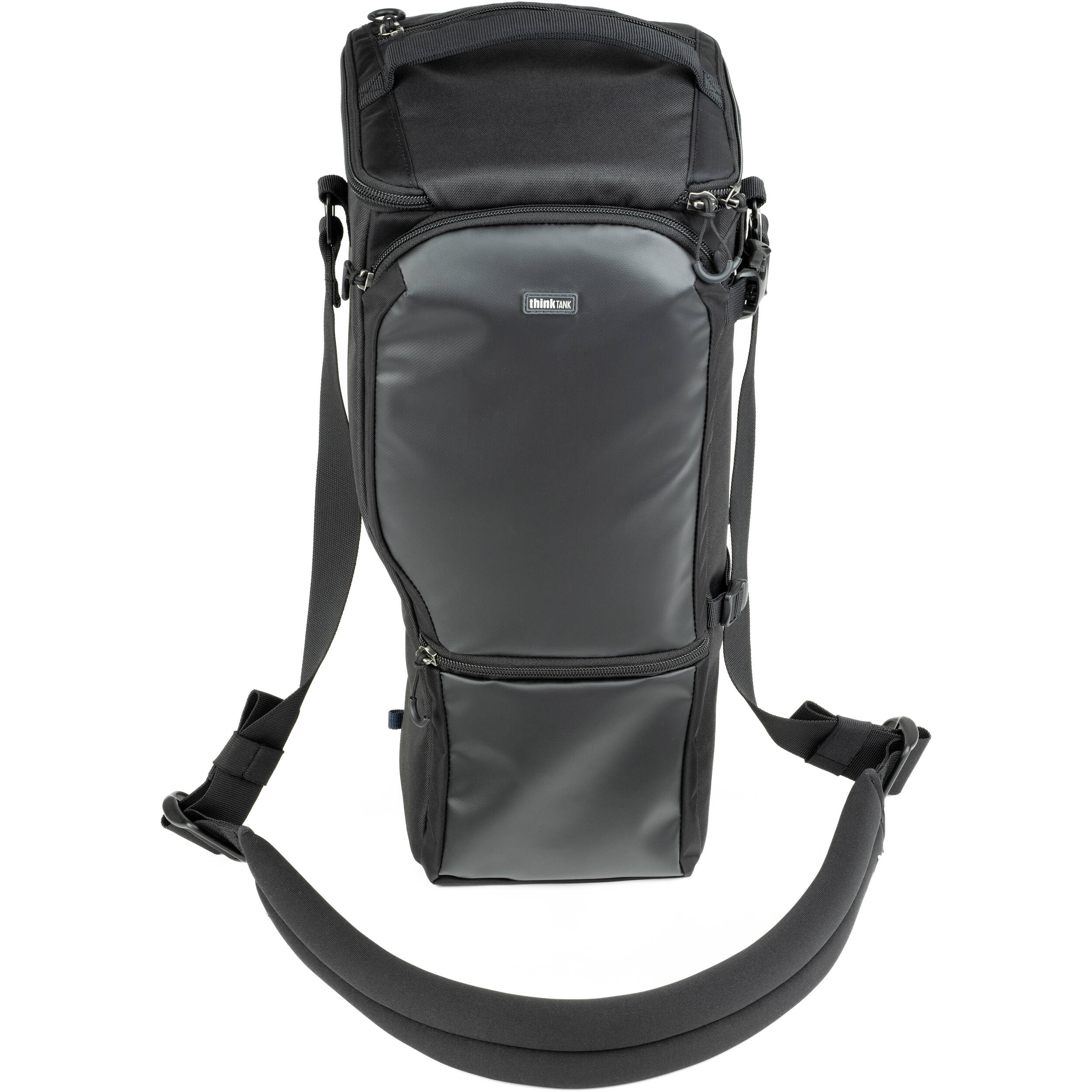 Think Tank Digital Holster 150 for 150–600mm lenses with belt/shoulder carry and accessory pockets.